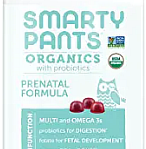 25. SmartyPants Organic Prenatal Vitamins,Daily Gummy Multivitamin: Folate,Probiotics,Vitamins C,D3,B12,K & Zinc for Immune Support,Digestive Health,& Fetal Development,120 Gummies,30 Day Supply